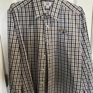 Checkered Button-Up Shirt with Logo